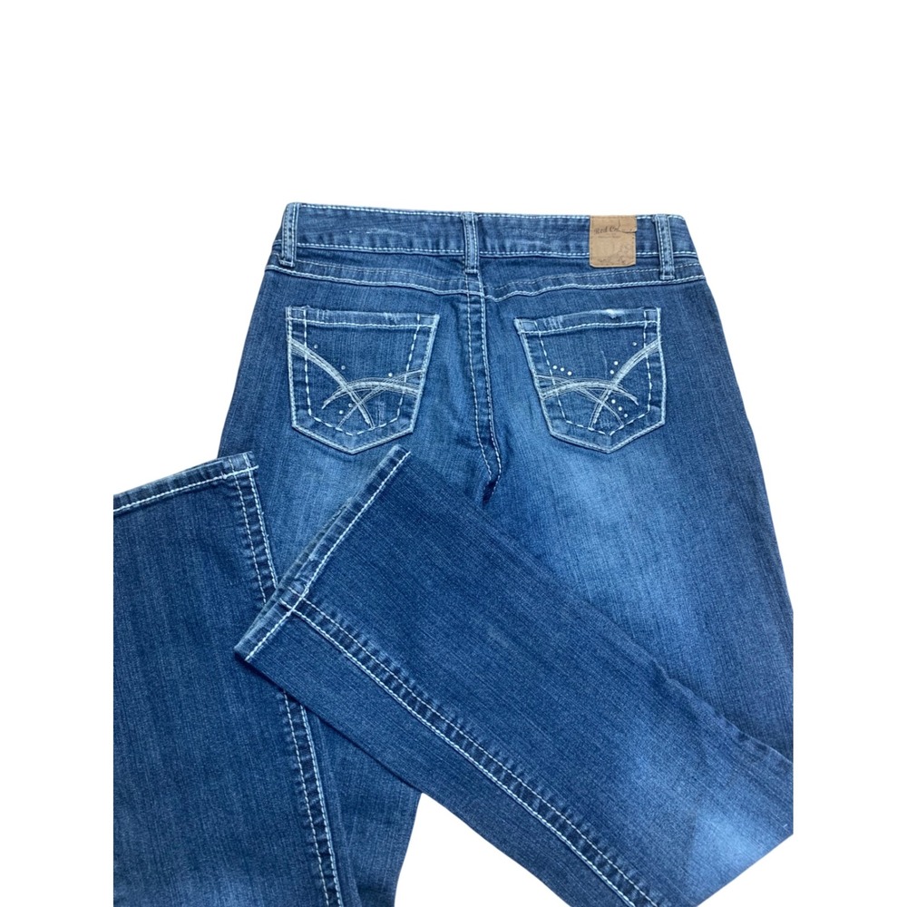 Red Camel Jeans Womens Size 9 Denim Bootcut Dark Wash Embellished Pockets Y2K